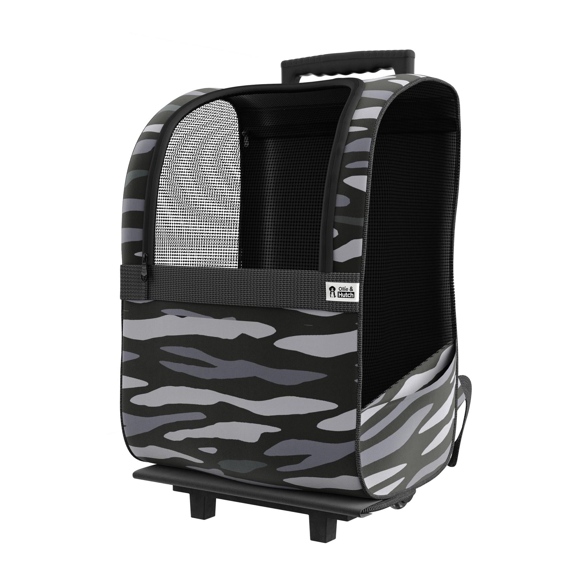 Kaya Pet Carrier Trolley for Travel with Shock Absorbent Wheels, Breathable Mesh Opening for Dogs and Cats, Camo