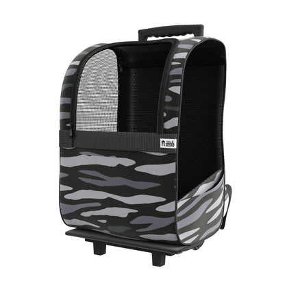 Kaya Pet Carrier Trolley for Travel with Shock Absorbent Wheels, Breathable Mesh Opening for Dogs and Cats, Camo